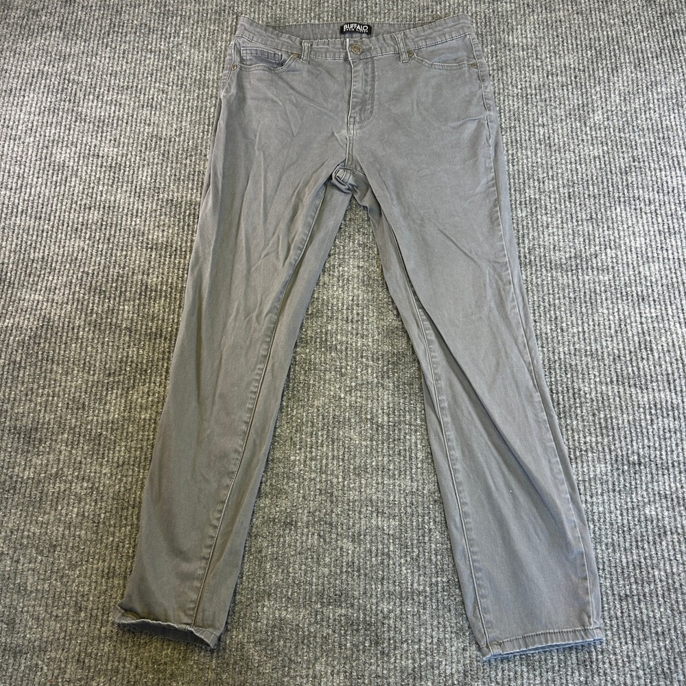 Buffalo David Bitton Daily Mid-Rise Stretch Skinny Ankle Grazer Pants Grey 4/27